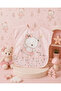 Ballerina Bear Patterned Short Sleeve Waterproof Baby Food Bib with Pockets