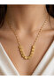 Geometric Square Segmented Gold Color Stainless Steel Women's Necklace Gift