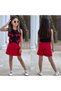 Girls' Set with Bow-Decorated Vest, Shorts, and Skirt - 4