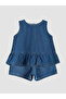 Lcw Baby Blue Ruffled Baby Girl Jean Set - 2