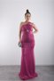 One-Shoulder Long Triangle Window Detail, Luxurious Sparkling Dress with Grained Hemline - 2