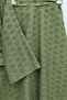 Single Button Embossed Embroidered Tie-Up Voile Crepe Suit -Khaki - 4
