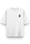 Women's / Men's Semi Oversize T-Shirt Super Back Print White T-Shirt 1390 - 2