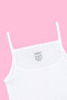 Girl's Rope Strap Undershirt White 3-Piece 100% Cotton Rib Soft and Flexible Fabric - 3
