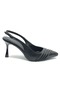 Feles Twisted Detailed Open Back Stiletto Heeled Women's Shoes Black - 2