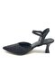 İremsu Open Back Stone Detailed Women's Heeled Shoes Black - 3