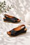 Dikili- Black Colored Genuine Leather Sandals - 2