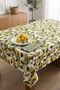 Lemon Patterned Tablecloth Cotton Fabric Yellow Lemon Green Leaf Patterned Decorative Stylish Tablecloth - 6