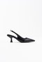 Women's Black Wrinkled Patent Leather Heeled Shoes Fs08Ms08C