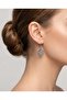 Gray Marble Polymer Clay & Epoxy Handmade Design Earrings with Dangle - 2