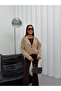 Women's Buttoned Blazer Shirt Jacket Oversized Cut Stylish Long Sleeve Modern Casual Office Top - 3