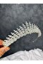 Handcrafted Zircon Stone Bridal Crown Engagement Wedding Hair Accessory - 2