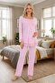 New Season Women's Pink Lace Buttoned Special Design 100% Cotton Maternity Pajama Set - 6