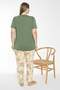 Green Floral Print Short Sleeve Plus Size 100% Cotton Pajama Set – Relaxed and Comfortable Loungewear for Home - 4
