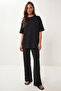 Stone Detailed Knitted Top and Bottom Set Lzv0068 Black - 3
