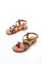 Zri̇n-205-08 Premium Colorful Orthopedic Genuine Leather Women's Sandals
