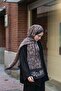 Allure Brush Pattern Shawl - Anthracite-Mink - 3