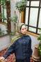 Noa Motif Patterned Shawl - Khaki-Navy Blue - 4