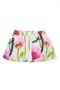 Girl's Pink Floral Patterned Elastic Waist Balloon Skirt 2-8 Years Mix - 2