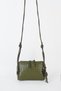 Women's Nazen Khaki Knitted Design Faux Leather Small Size Zipper Closure Handbag and Shoulder Bag - 3