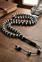 Brown White Blue Kuka Natural Stone Wrist Length System Tassel Rosary - 4