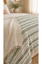 100% Cotton 4 Layer Muslin Blanket Quilt Pique 220*240 Bedspread Green - 3