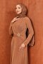 Biscuit Waist Buckle Draped Evening Dress - 3