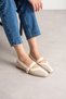 Women's Beige Suede Buckle-Strap Ballerinas – Stylish and Comfortable Everyday Mary Jane Shoes Bolve - 3