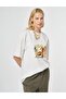 Print Detailed T-Shirt Ecru
