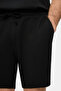 Lazary Black Gofre Printed Soft Textured Modal Fabric Standard Fit Men's Knitted Shorts - 4