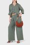 Striped Relaxed Fit High Waist Wide Leg Linen Trousers Pants 5056Rn