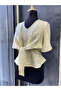 Leopard Patterned Front Tie Crop Blouse Shirt with Elastic Waist - 4
