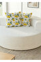 Double (43X43) cm Square Lemon Flower Patterned Decorative 2 Piece Throw Pillow Cover Mediterranean Breeze - 3