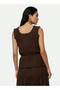 Cotton Sleeveless Top with Floral Embroidery - 4