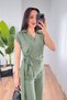 Beli Belted Blouse Pants Khaki Set - 2