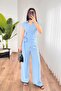 Beli Belted Blouse Pants Baby Blue Set