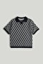 Navy Knitted Polo Shirt