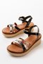 Zri̇n0-015 Premium Black Garni Genuine Leather Women's Wedge Sandals - 5