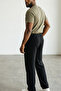 Men's Black Oversize Grass Pattern Modal Jogger Sweatpants - 6
