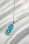Women's Silver Color Enamel Evil Eye Necklace with Moon Star Zircon Stone Modern Stylish Design - 3