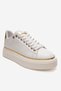 Borena White Leather Thick Soled Women's Casual Sports Shoes - 3