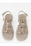 Women's Shiny Skin Gold Brooch Buckle Detailed Orthopedic Sole Sandals - 2