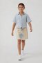 Blue Tie-Dye Linen Shirt and Shorts Skirt Set for Girls 24153 - 2
