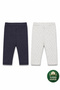Girl's Tights 2-Pack 100% Cotton Polka Dot Flexible Comfortable Daily Tights Navy Blue White Children's Tights - 6