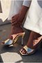 Sorel Gold Matte Leather Women's Heeled Slippers - 5