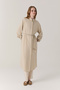 Scarf Detailed Shirt with Chest Pockets and Collar Sarel Stone Tunic 1654 - 3