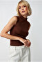 Ultra Premium Soft Women's Brown Sleeveless Bodysuit - 3
