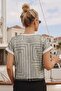 Women's Pistachio Green Crew Neck Mesh Lined Two-Thread Short Sleeve Tshirt Arm-26Y001088 - 2