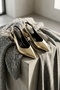 Dion Gold (3 cm Heeled) Pointed Toe Heeled Ballerinas - 3