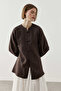 Linen Chino Buttoned Shirt Jacket Bitter Brown - 6